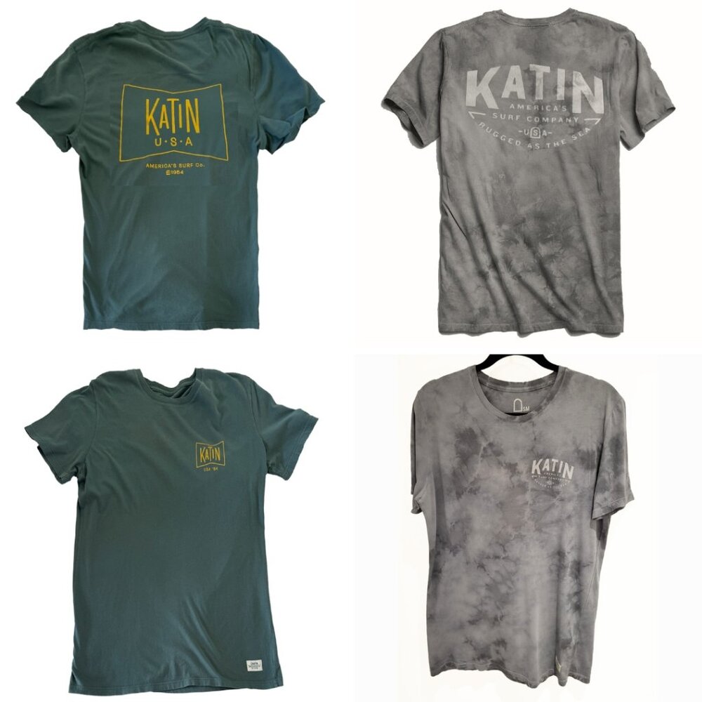 Lot of 4 Katin USA T-Shirts Mens Small Short Sleeve Graphic Surf Shirts